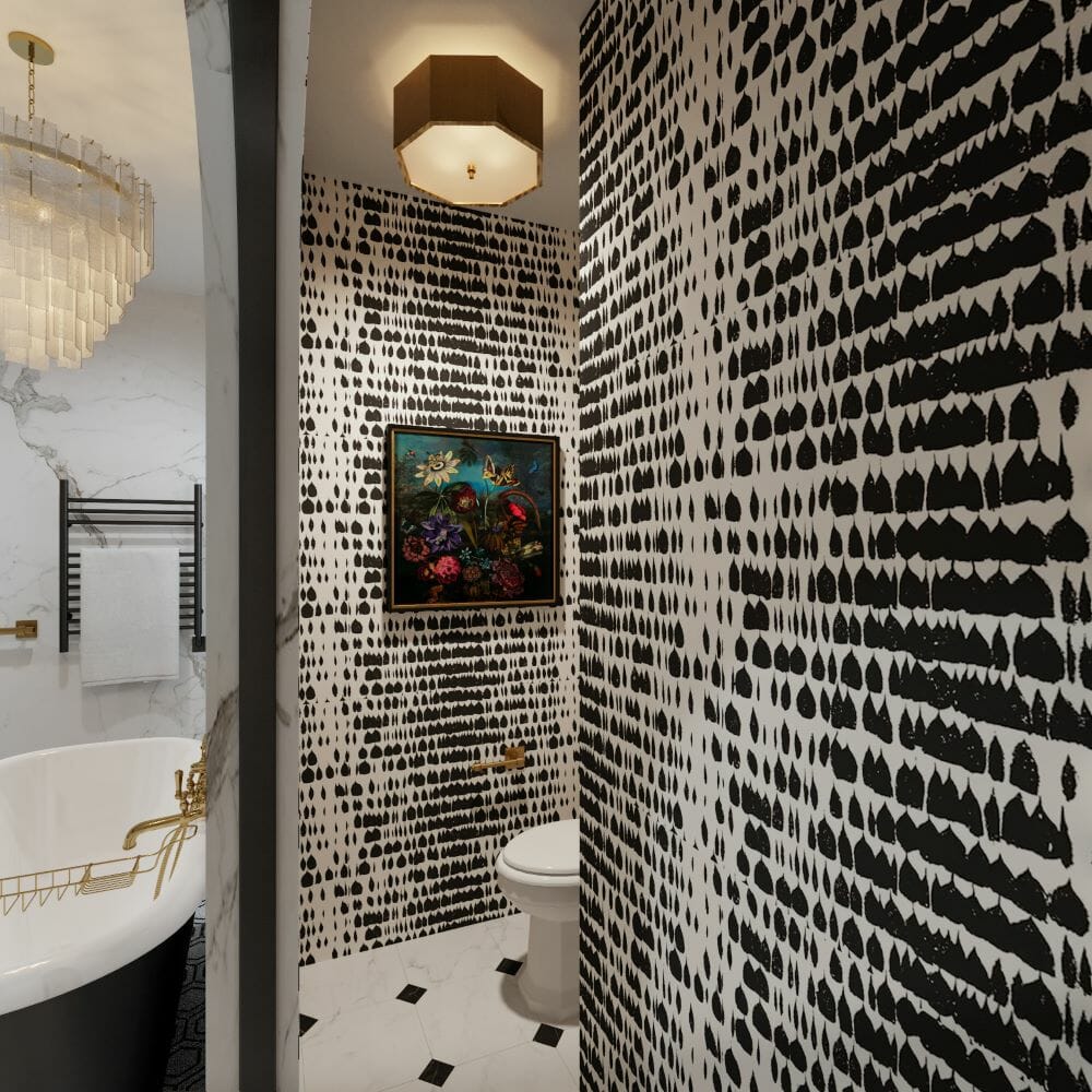 Master bedroom bathroom interior design ideas by Decorilla