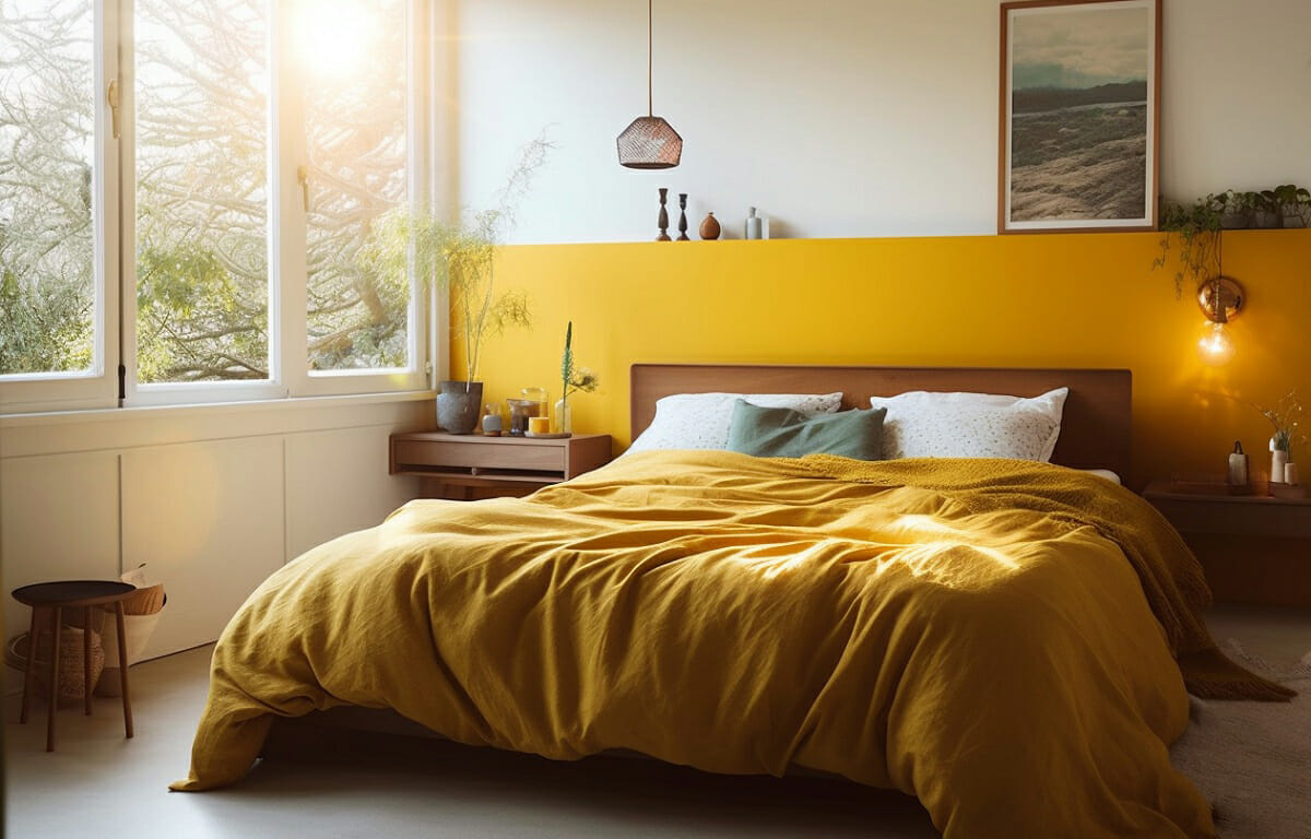 Modern bedroom ideas with a yellow color scheme