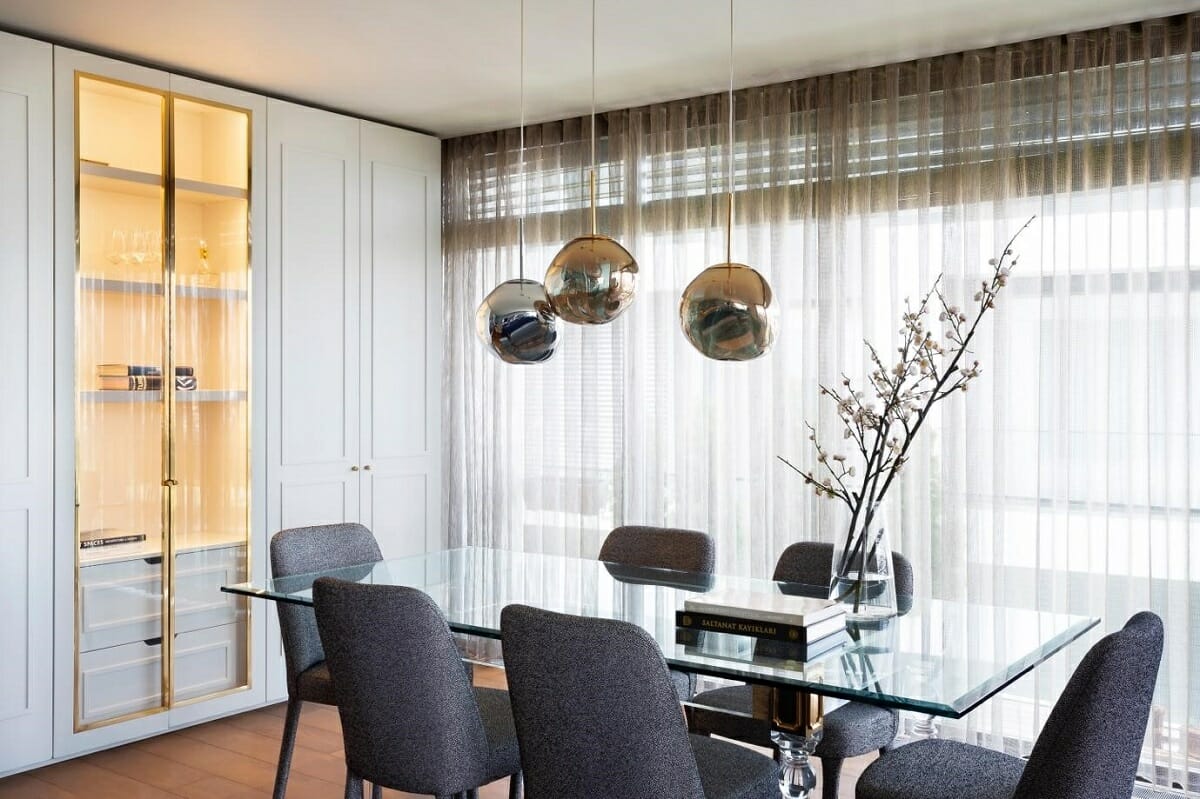 Modern dining room window treatments