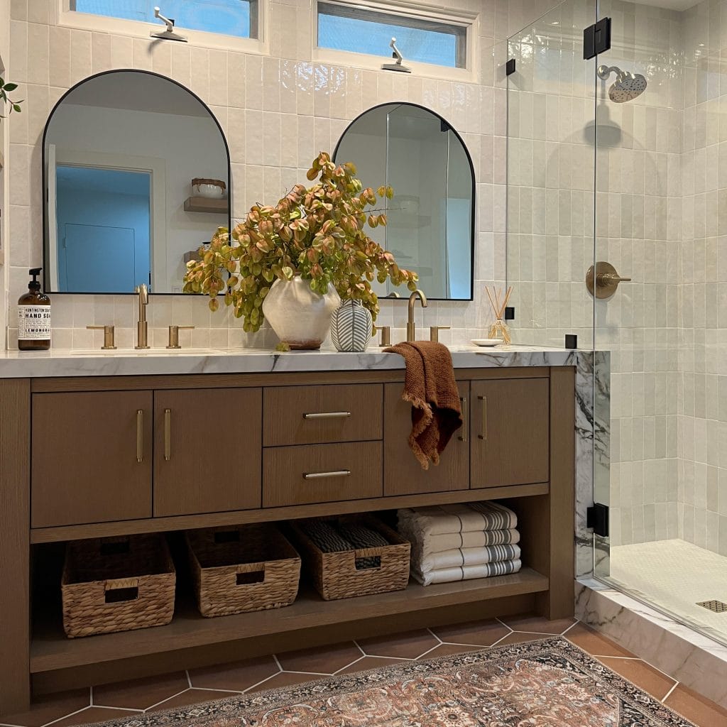 Modern farmhouse bathroom decor ideas by Decorilla designer, Bita T.