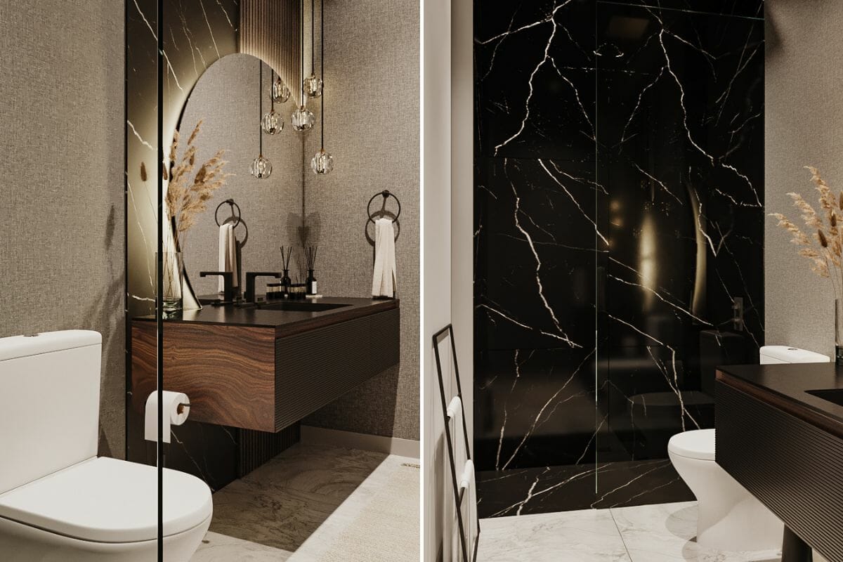Modern luxury bathroom design by Decorilla