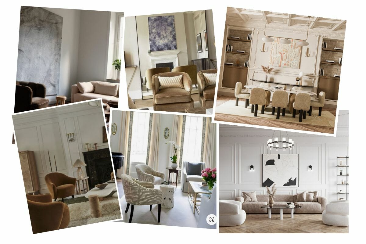 Neoclassical interior design inspiration board