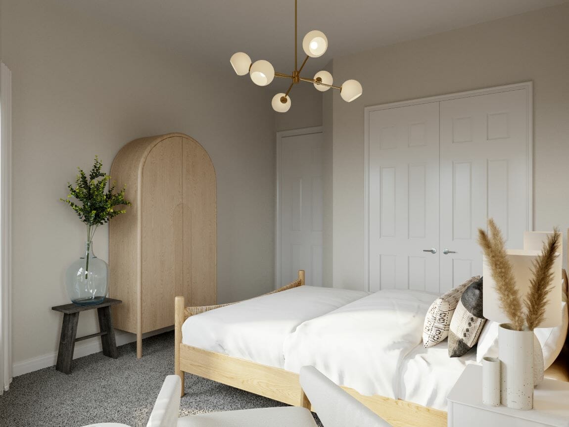 Organic bedroom design by Decorilla