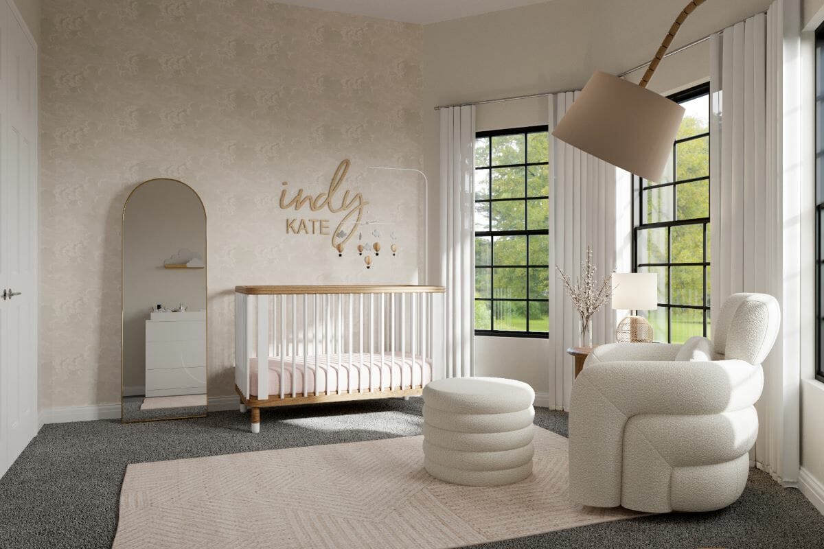 Organic, gender-neutral nursery design by Decorilla