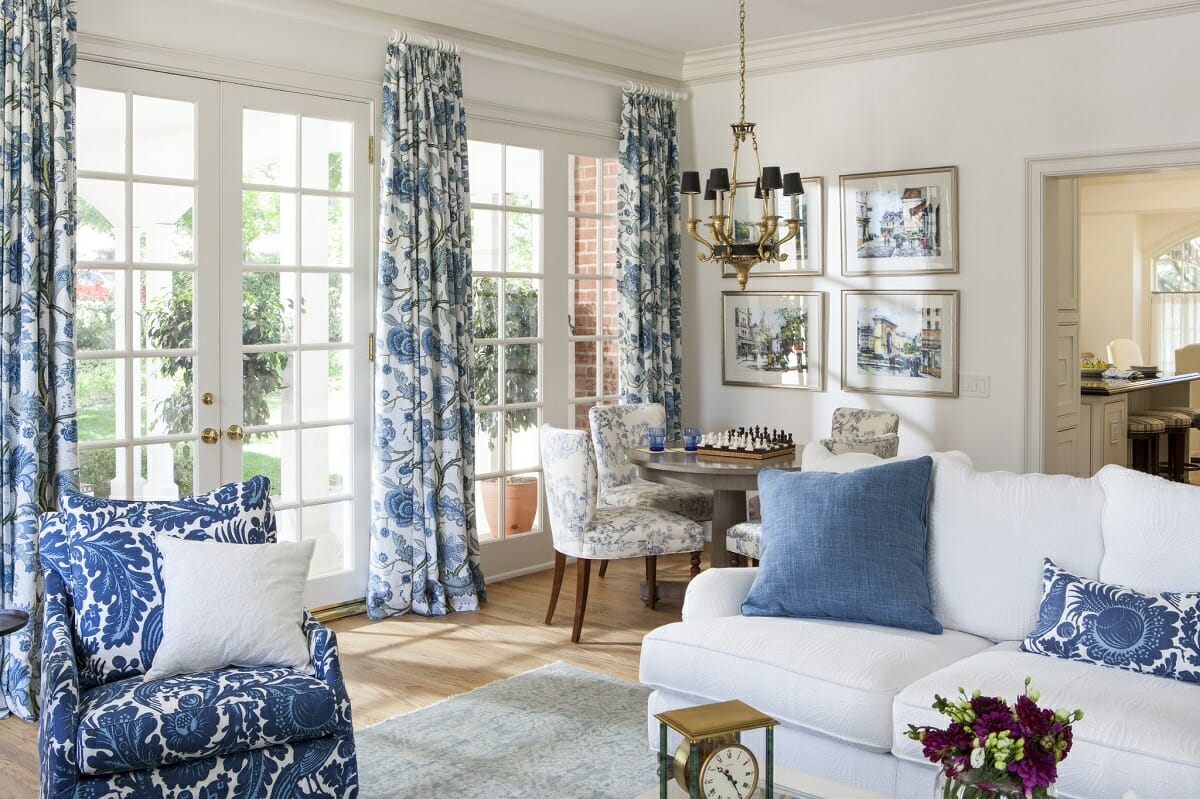 Traditional window treatments and curtain design with a cottage style