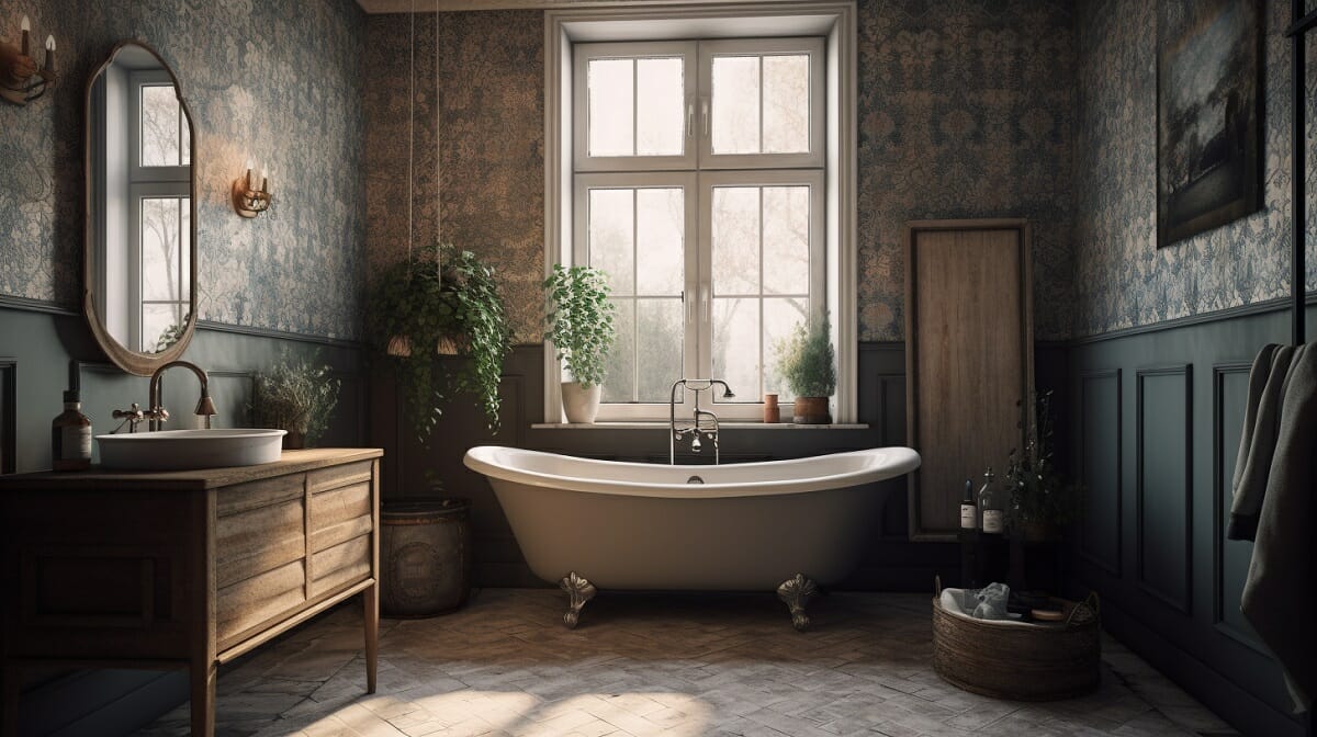 vintage farmhouse bathroom decor style