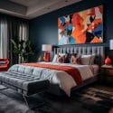 Bedroom paint color ideas with navy