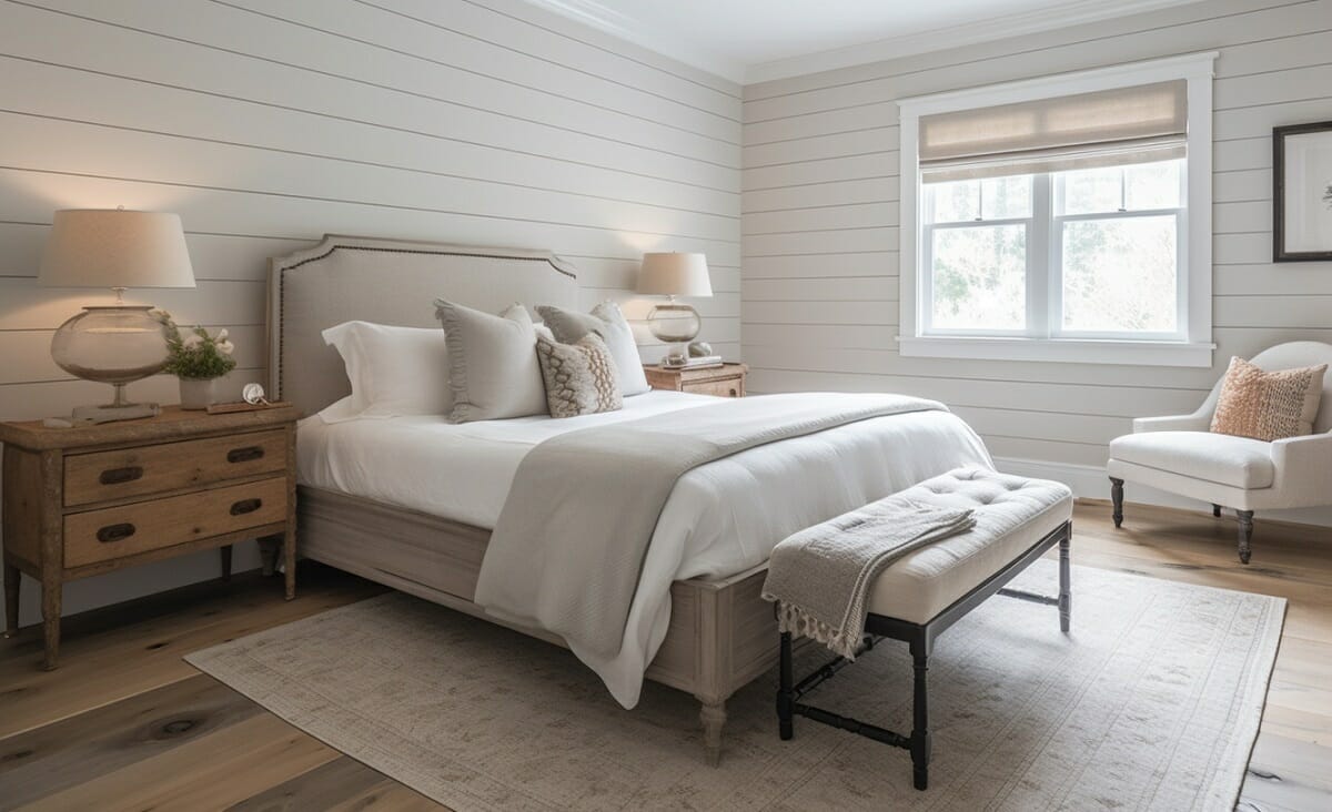 Cozy cottage bedroom with rustic paint ideas