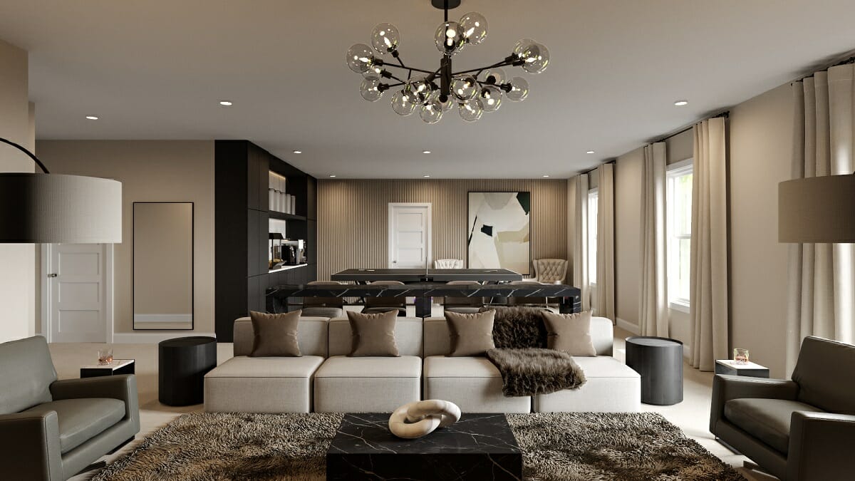 Glamorous multipurpose room by virtual interior designer Erika F