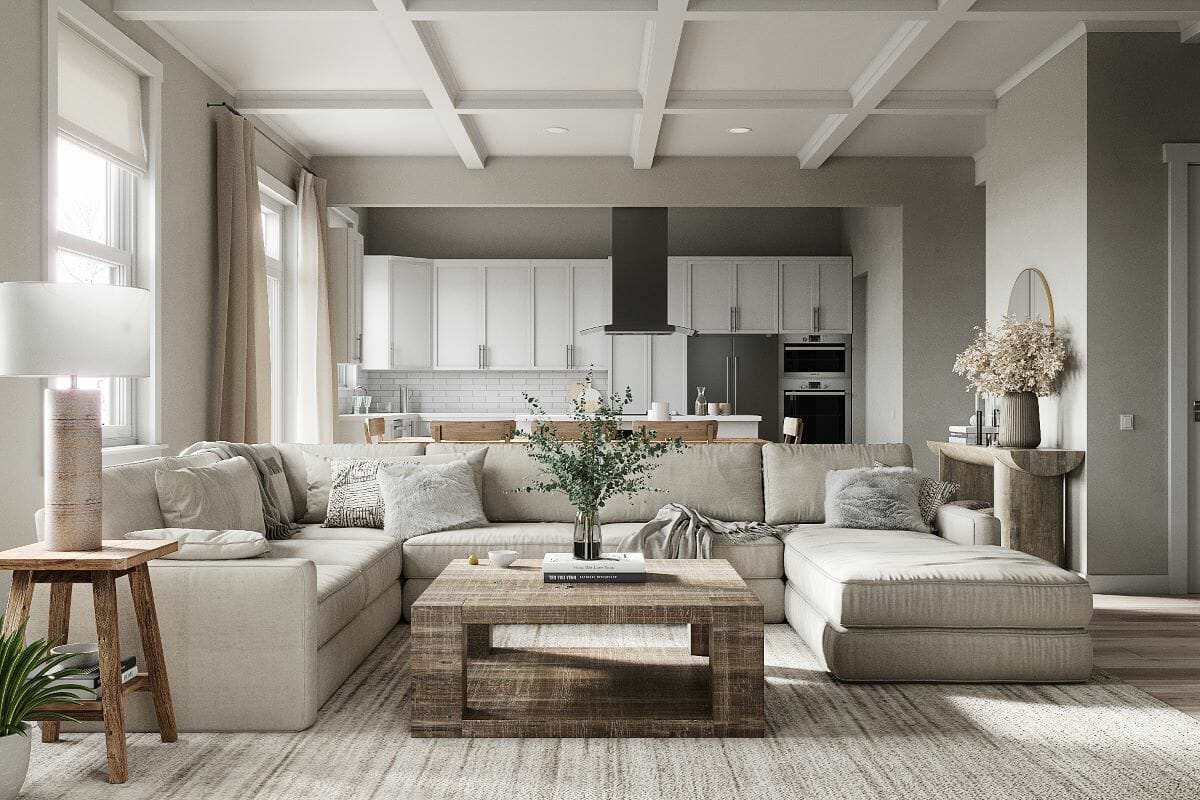 Hygge aesthetic in a living room by Decorilla designer Liana S.