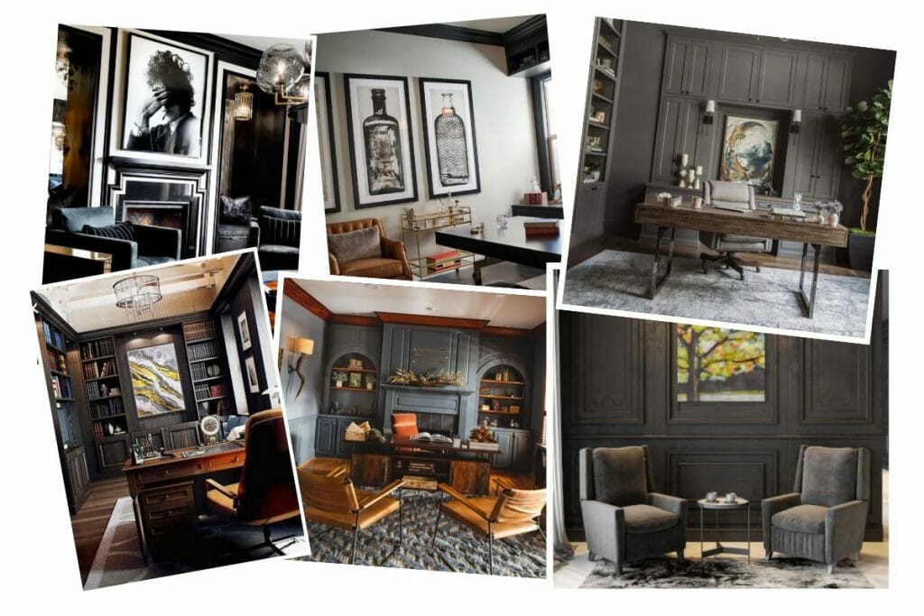 Before & After Luxe Masculine Glam Home Office Decorilla Online