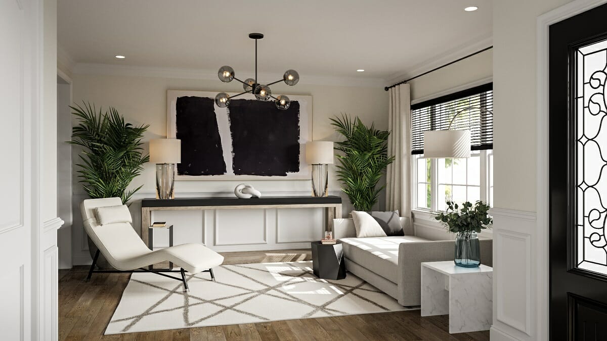 Minimal contemporary lounge by virtual home decorator Erika F