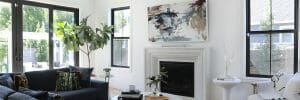 Mixed furniture in a living room with a cohesive color scheme