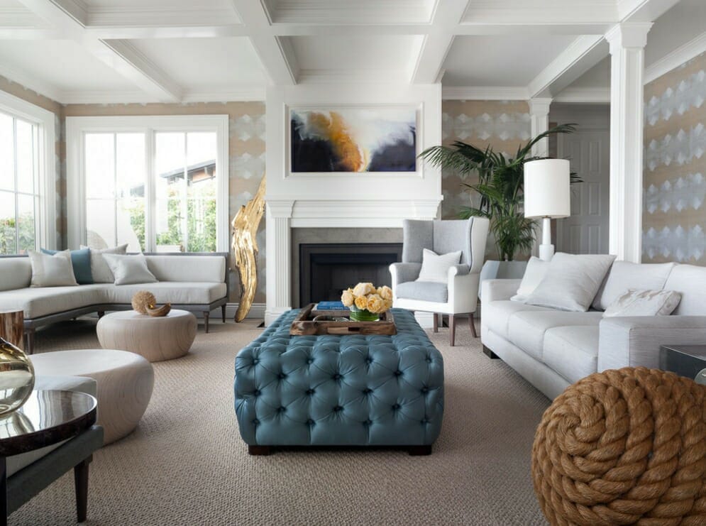 Mixed furniture styles in a transitional interior