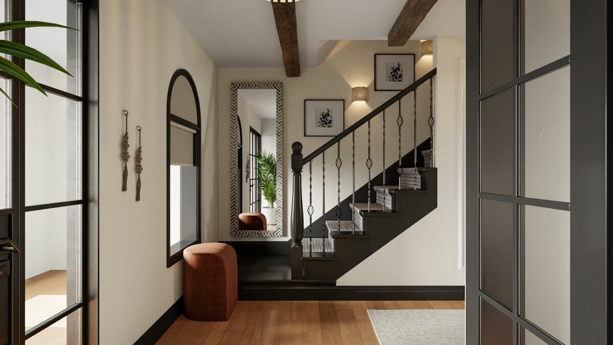 Modern Spanish interior design of a foyer by Decorilla