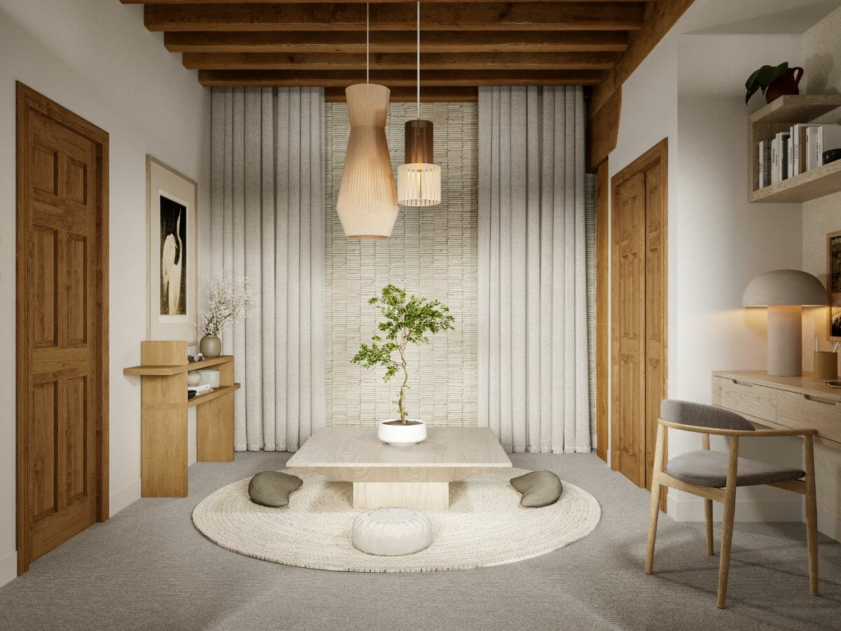 Modern industrial loft guest room design by Decorilla