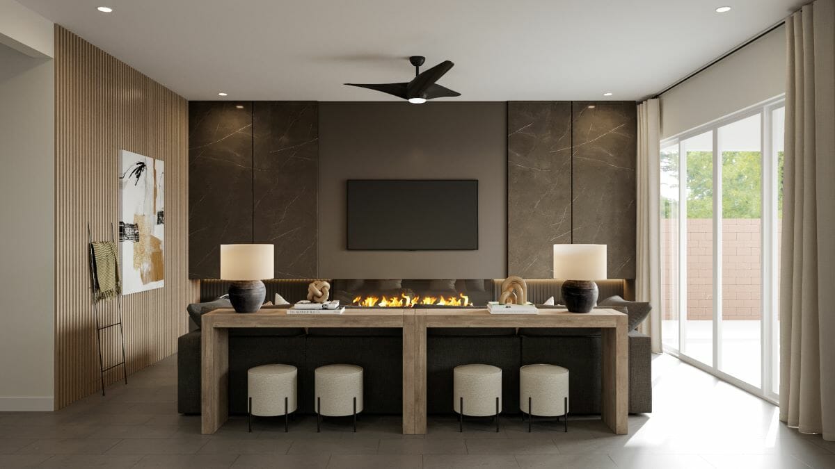 Modern living and dining room design by Decorilla