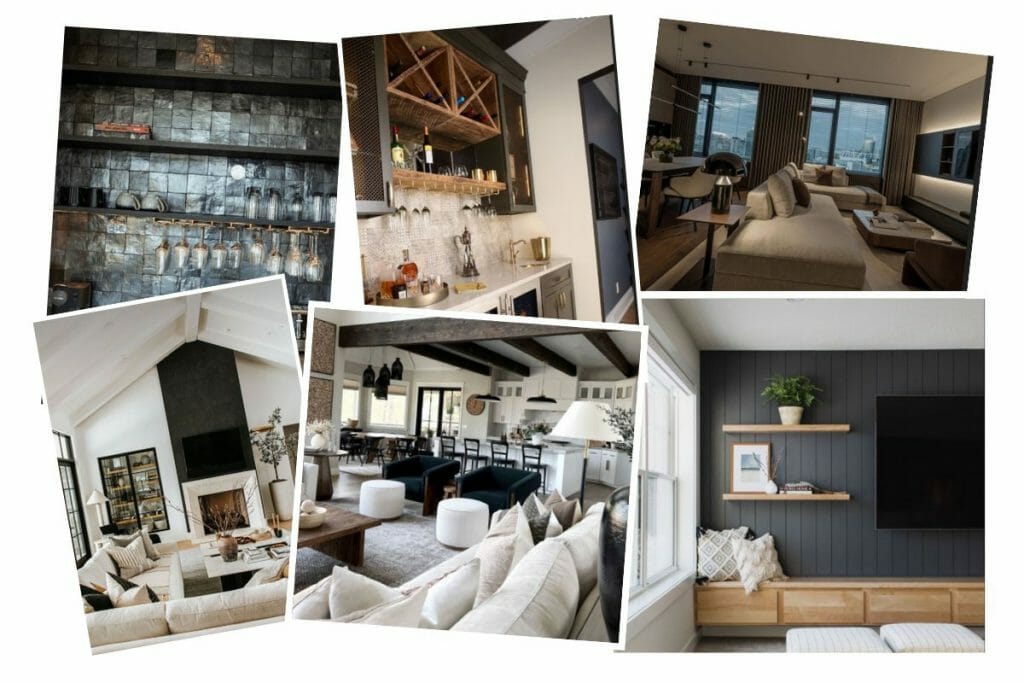 Before & After: Modern Living and Dining Room with a Bar