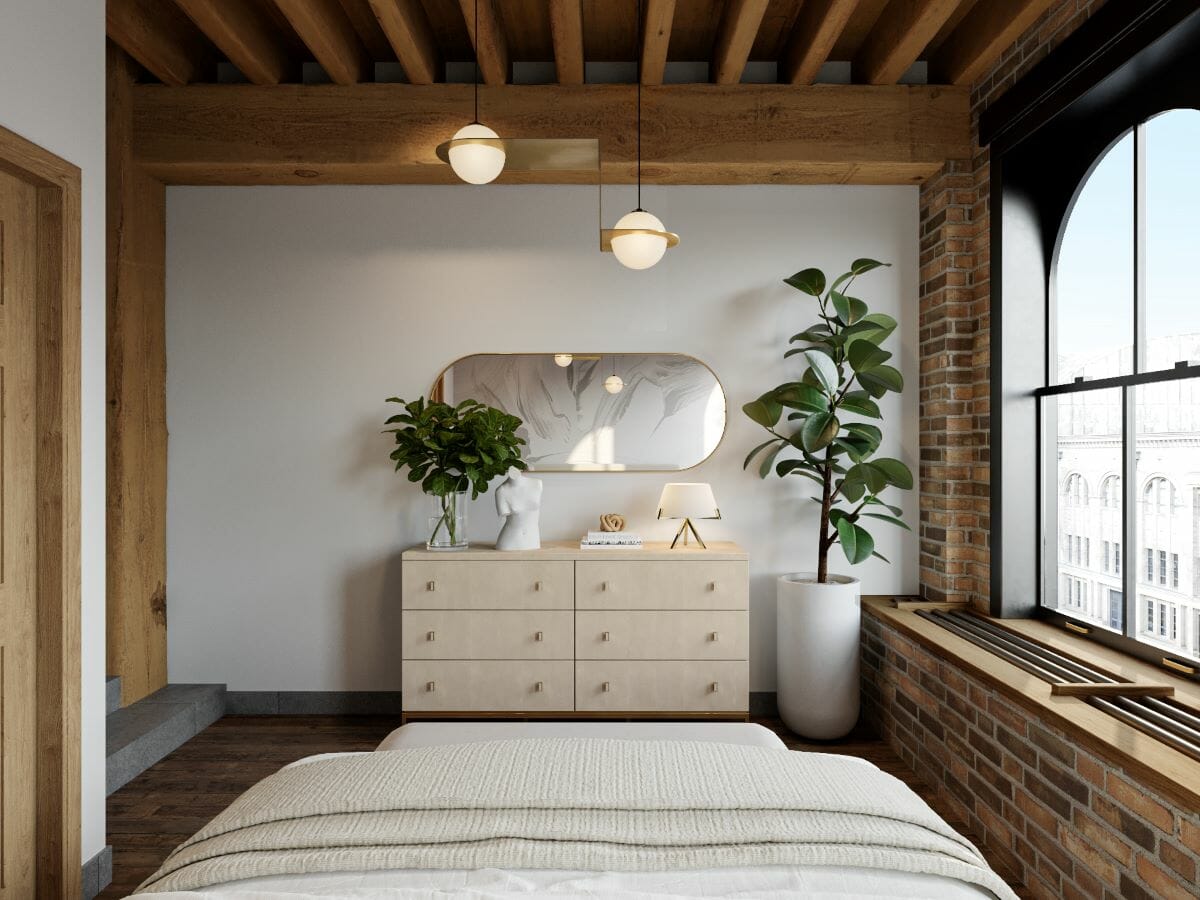 Modern warehouse loft bedroom by Decorilla