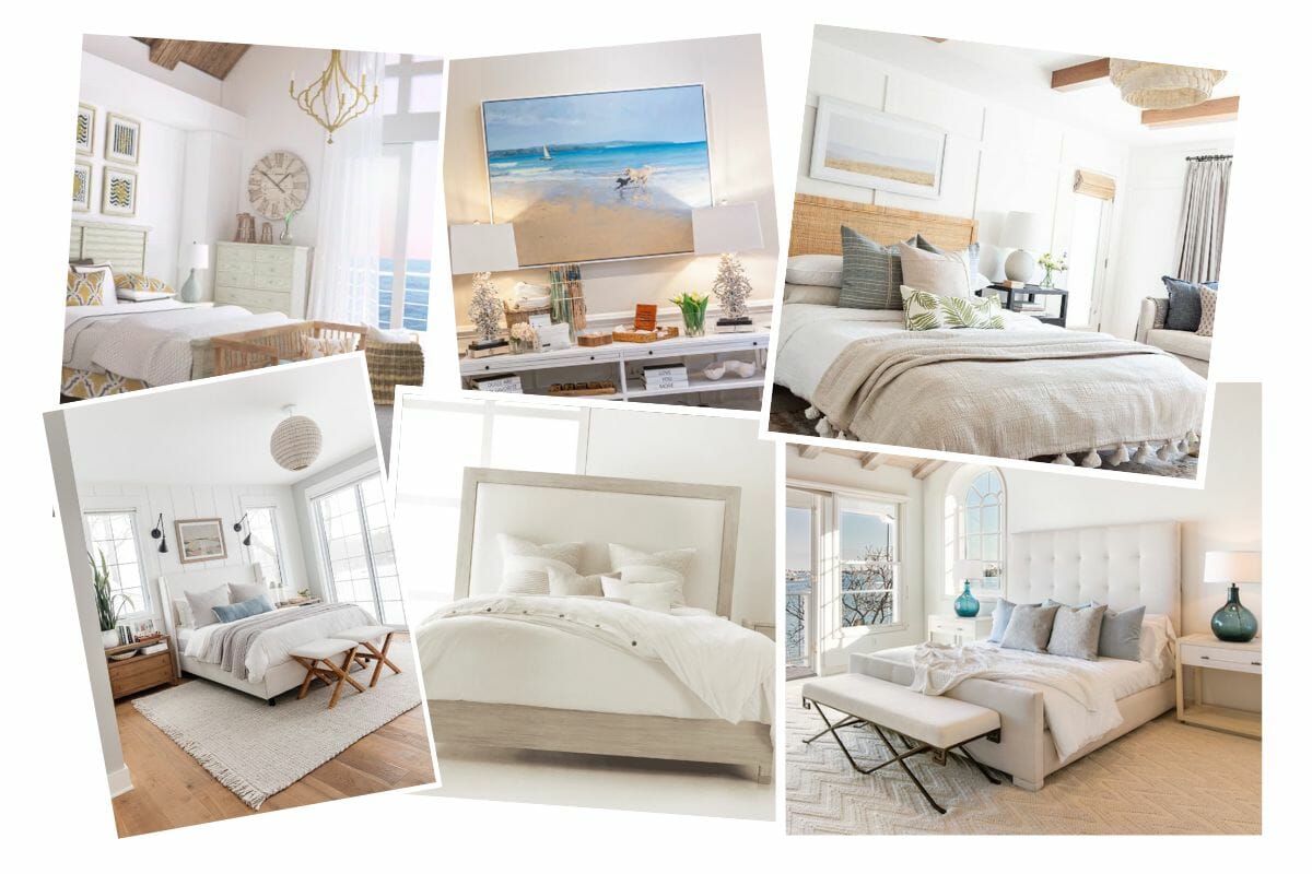 Neutral coastal bedroom inspiration board