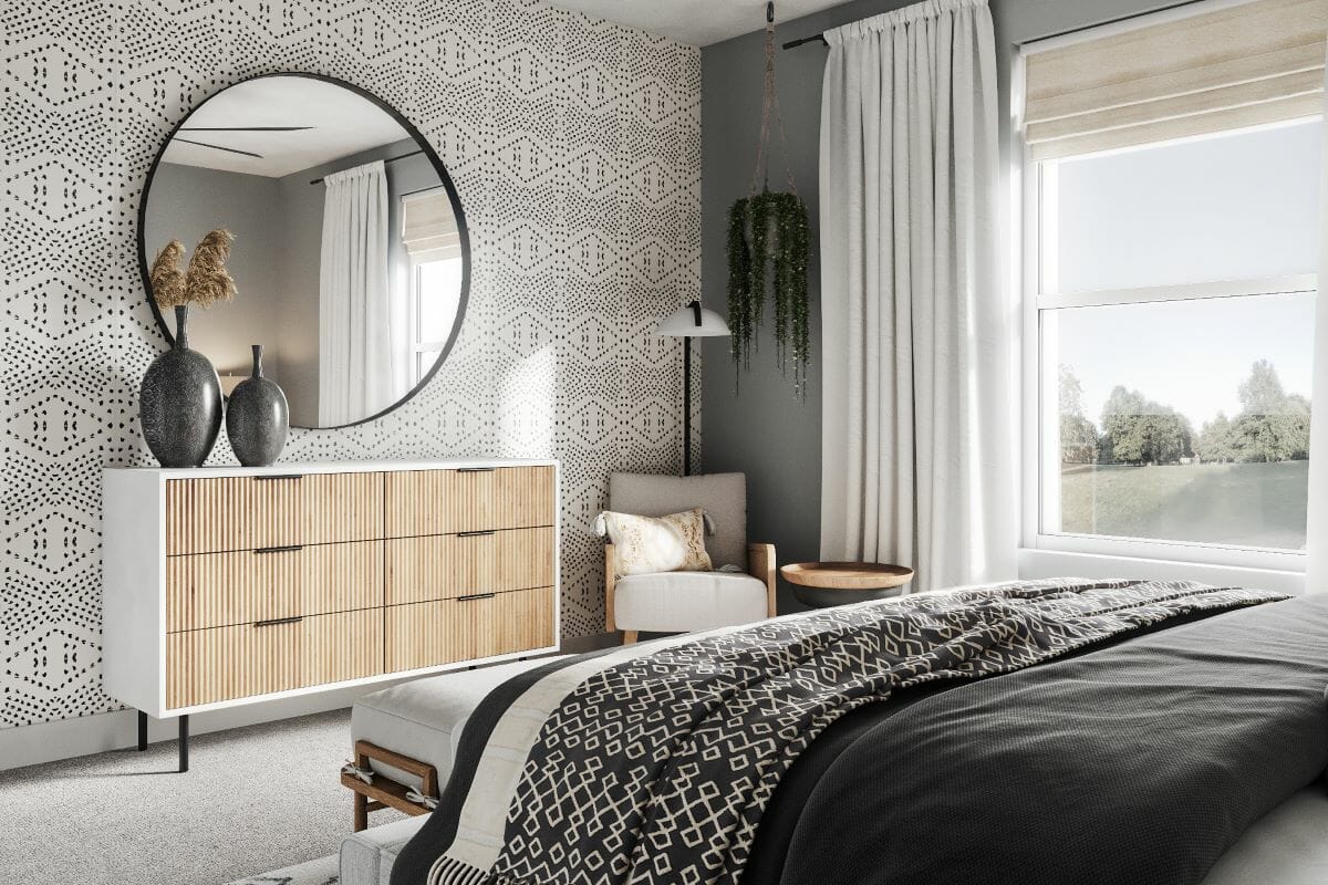 Scandinavian bedroom decor inspiration by Decorilla designer Casey H.
