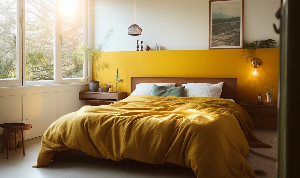 Yellow paint color ideas for a bedroom