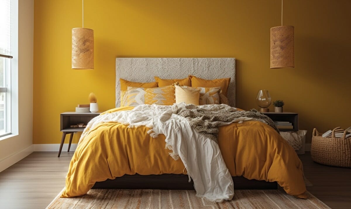 Yellow paint color ideas for a master bedroom