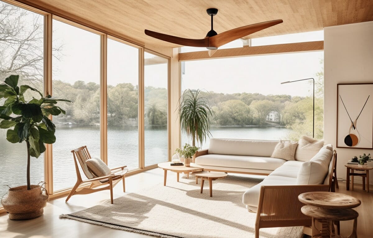 retro modern asian inspired living room aesthetic ideas