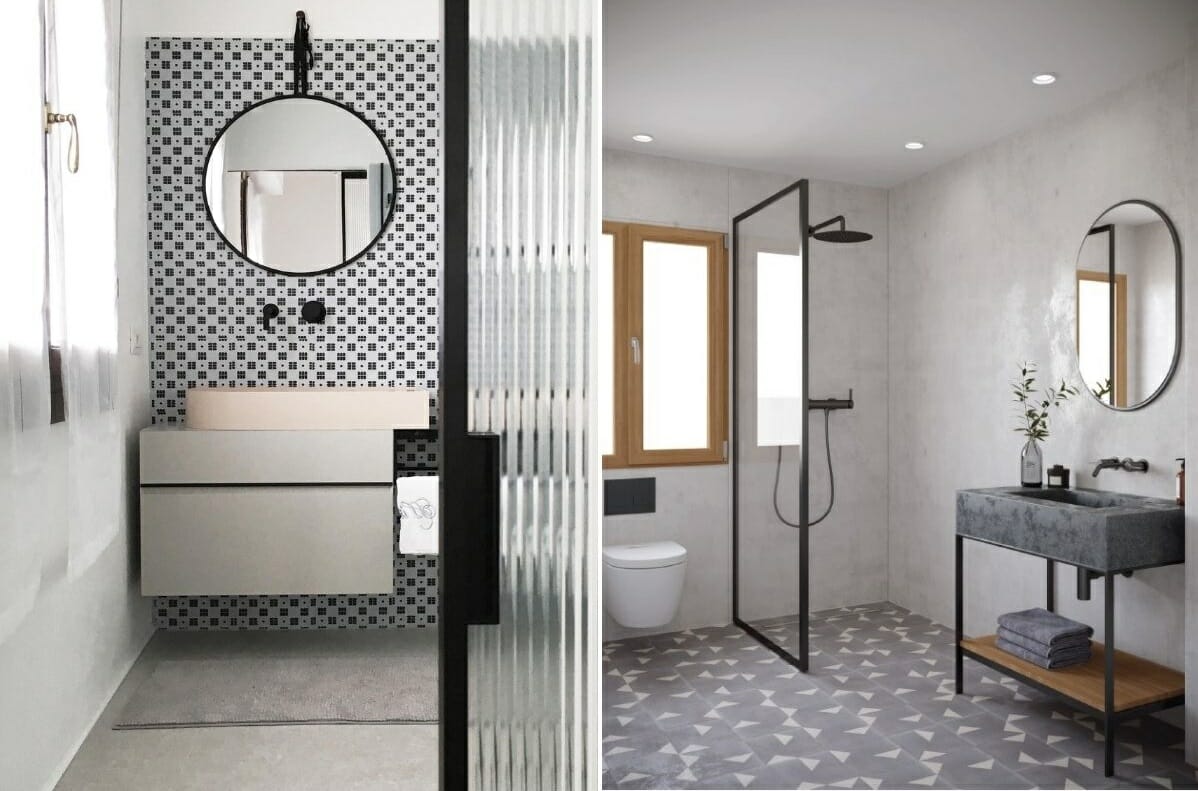 Bathroom tile trends 2024 in gray