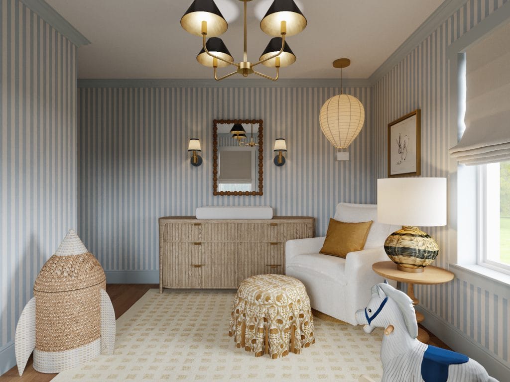 Gender-neutral nursery with natural accents by Decorilla designer, Casey H.