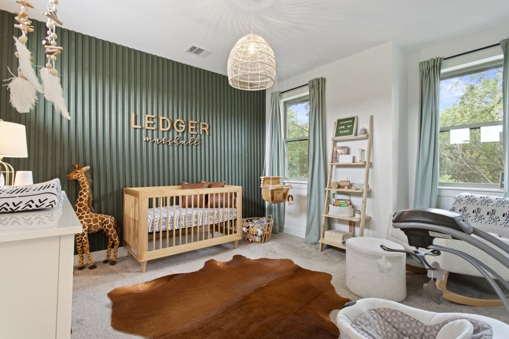 Green gender-neutral nursery by Decorilla designer, Bonnie G.