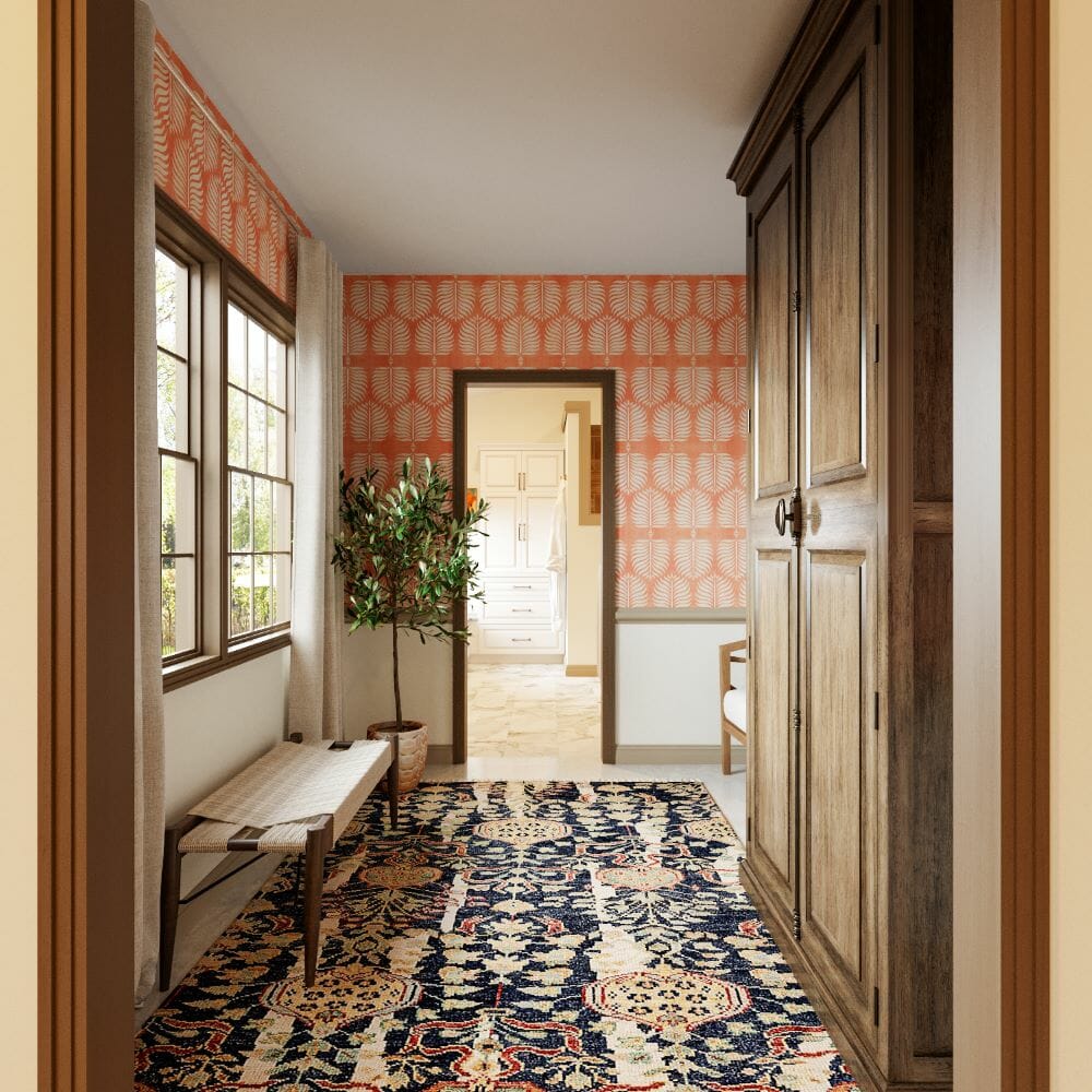 Hallway mudroom design ideas by Decorilla designer Casey H.