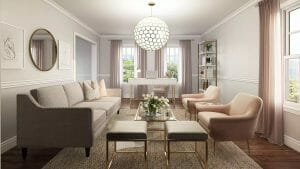 Havenly living room layout and design