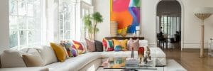 Interior design trends 2024 with bold colors and fun decor