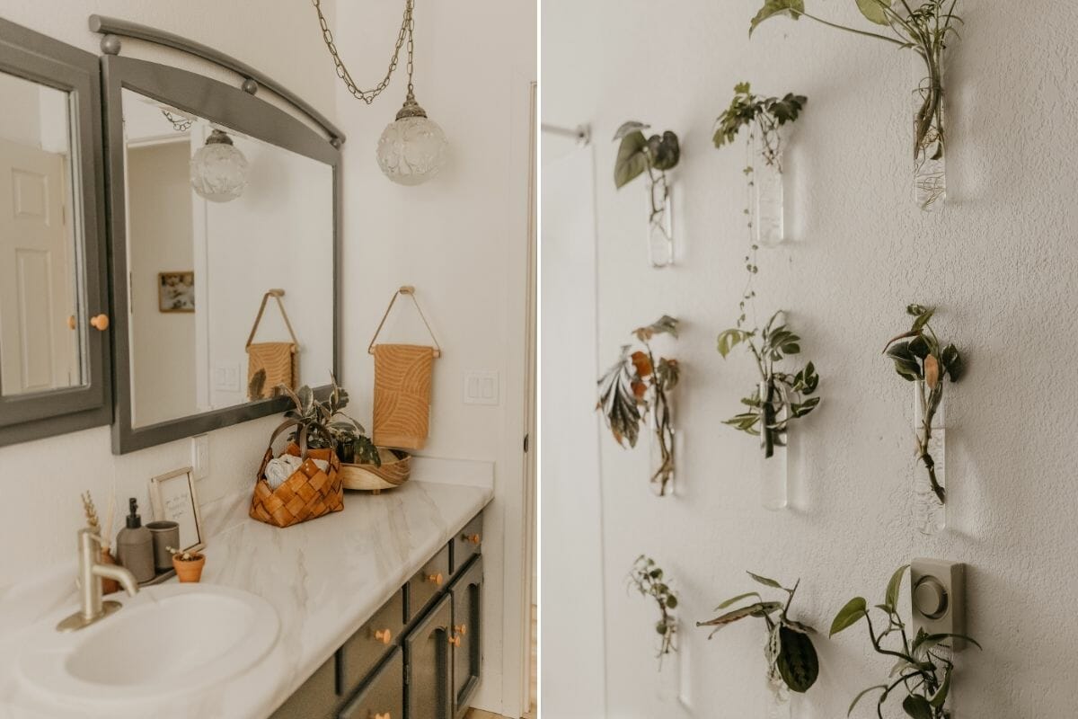 Interior designer home details in a organic bathroom
