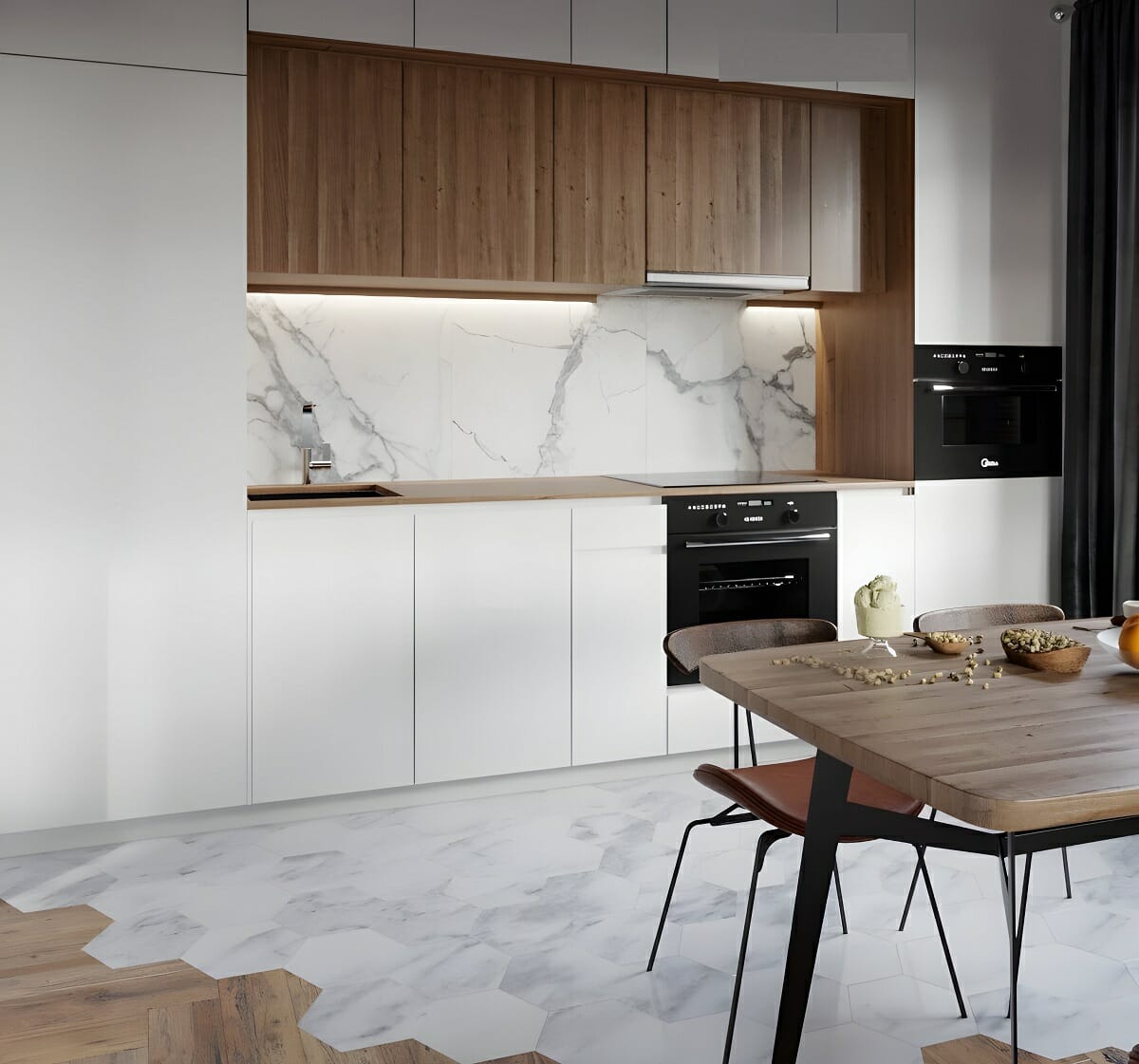 Kitchen countertop trends 2024 in a contemporary design