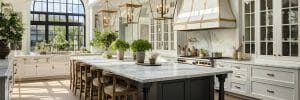 Kitchen trends 2024 with bold lighting