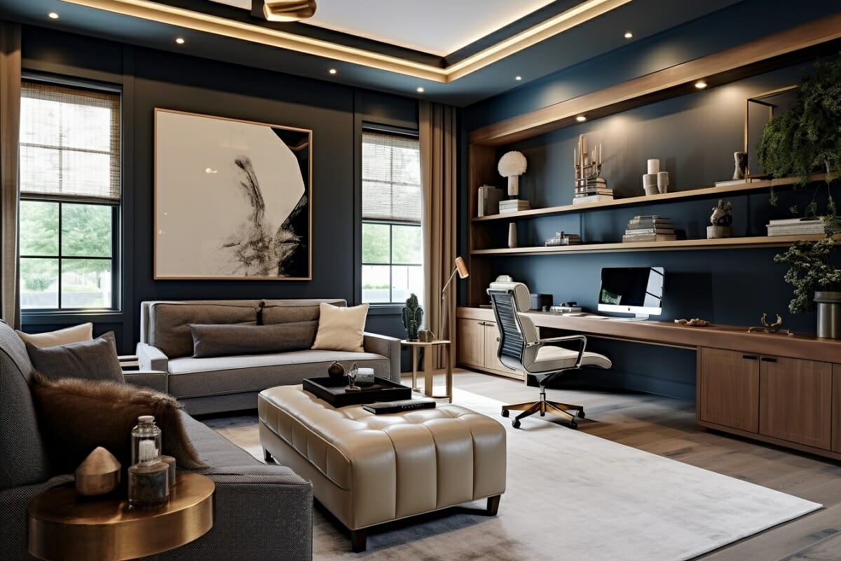 Before & After: Luxe Masculine Glam Home Office