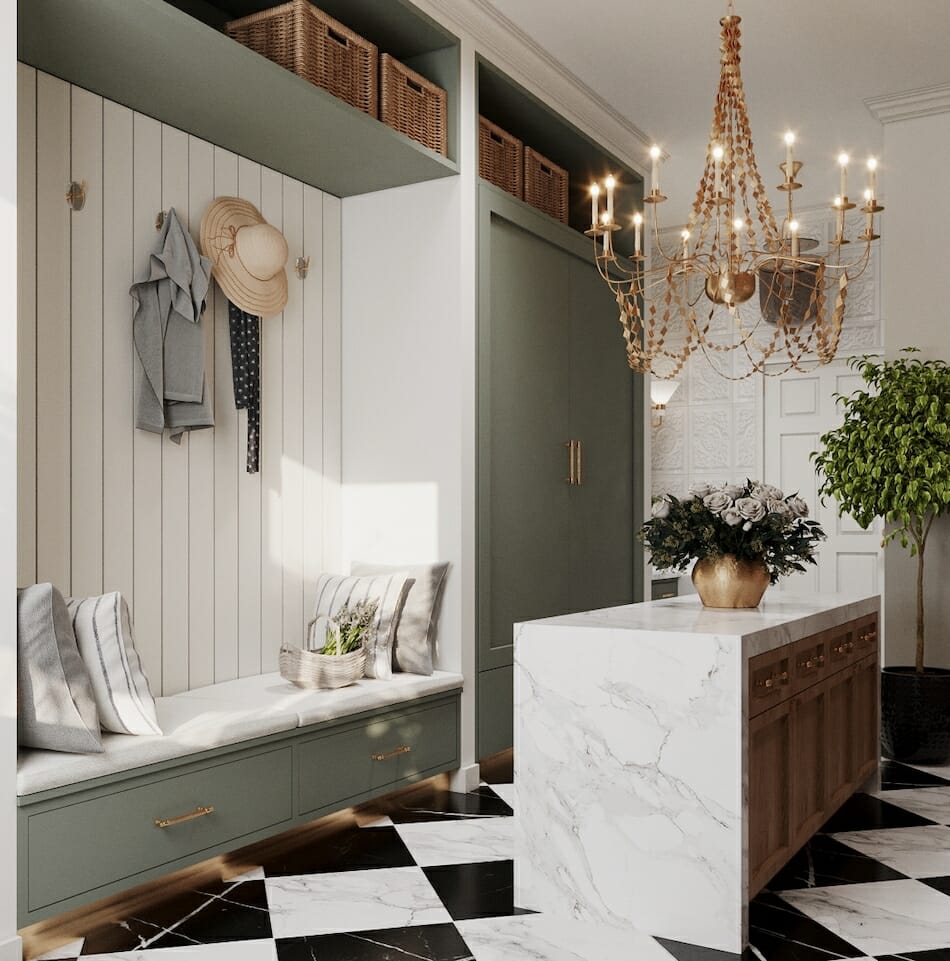 Mudroom design ideas by Decorilla designer Aida A