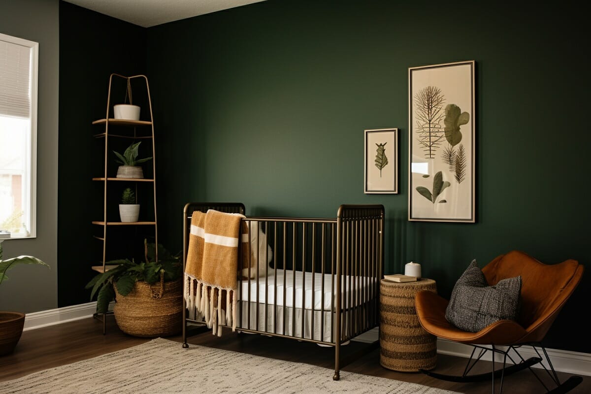 Nursery inspiration and inspo for a green interior design