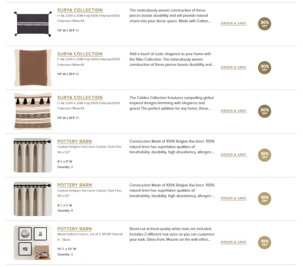 Shopping list by Decorilla