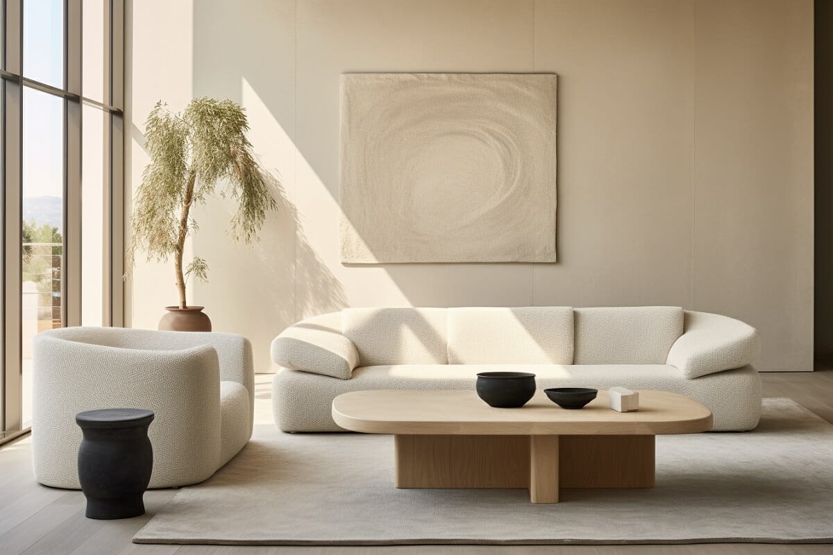 Warm minimalism interior design trends 2024
