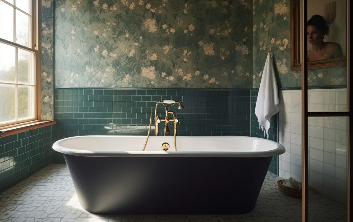 bathroom color trends 2024 with a vintage style