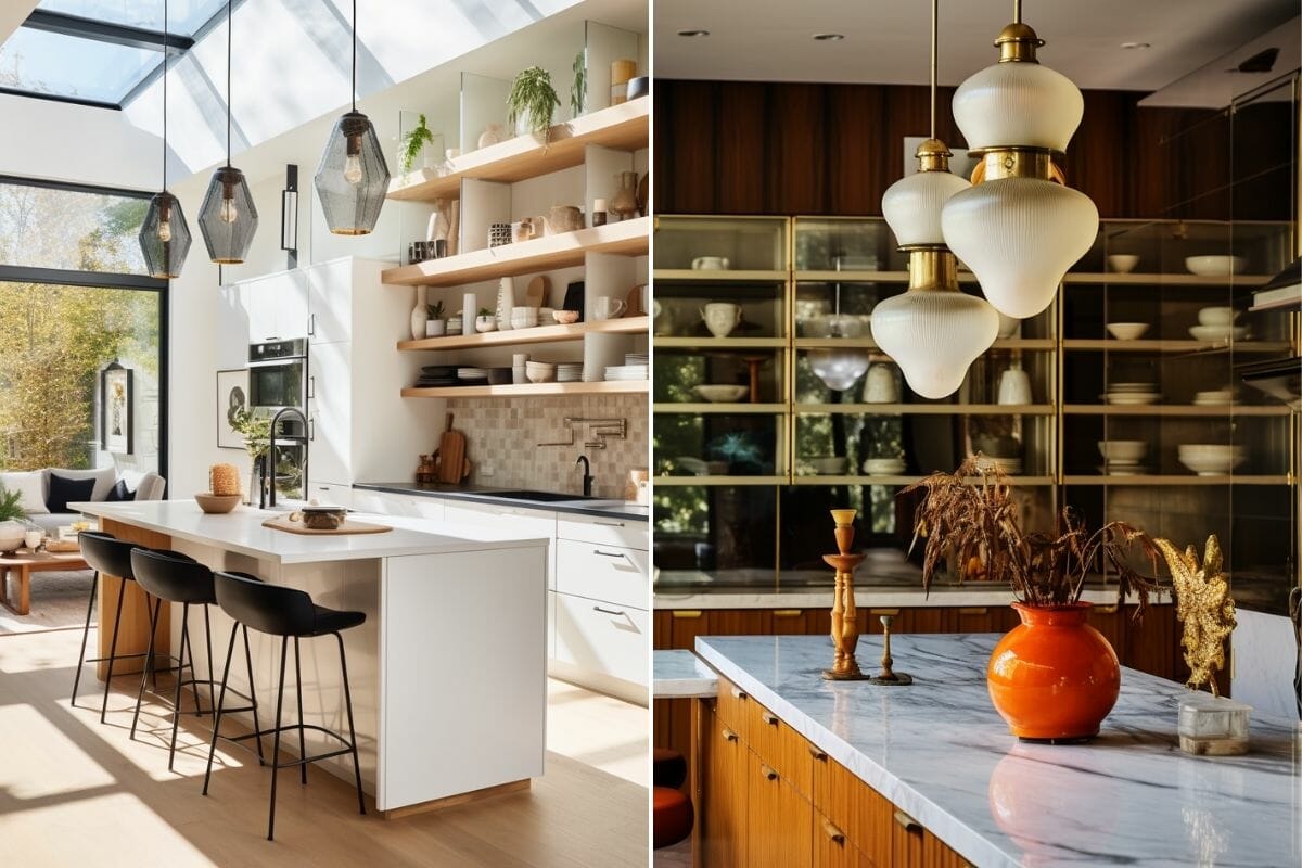 kitchen lighting trends 2024 with a sculptural style