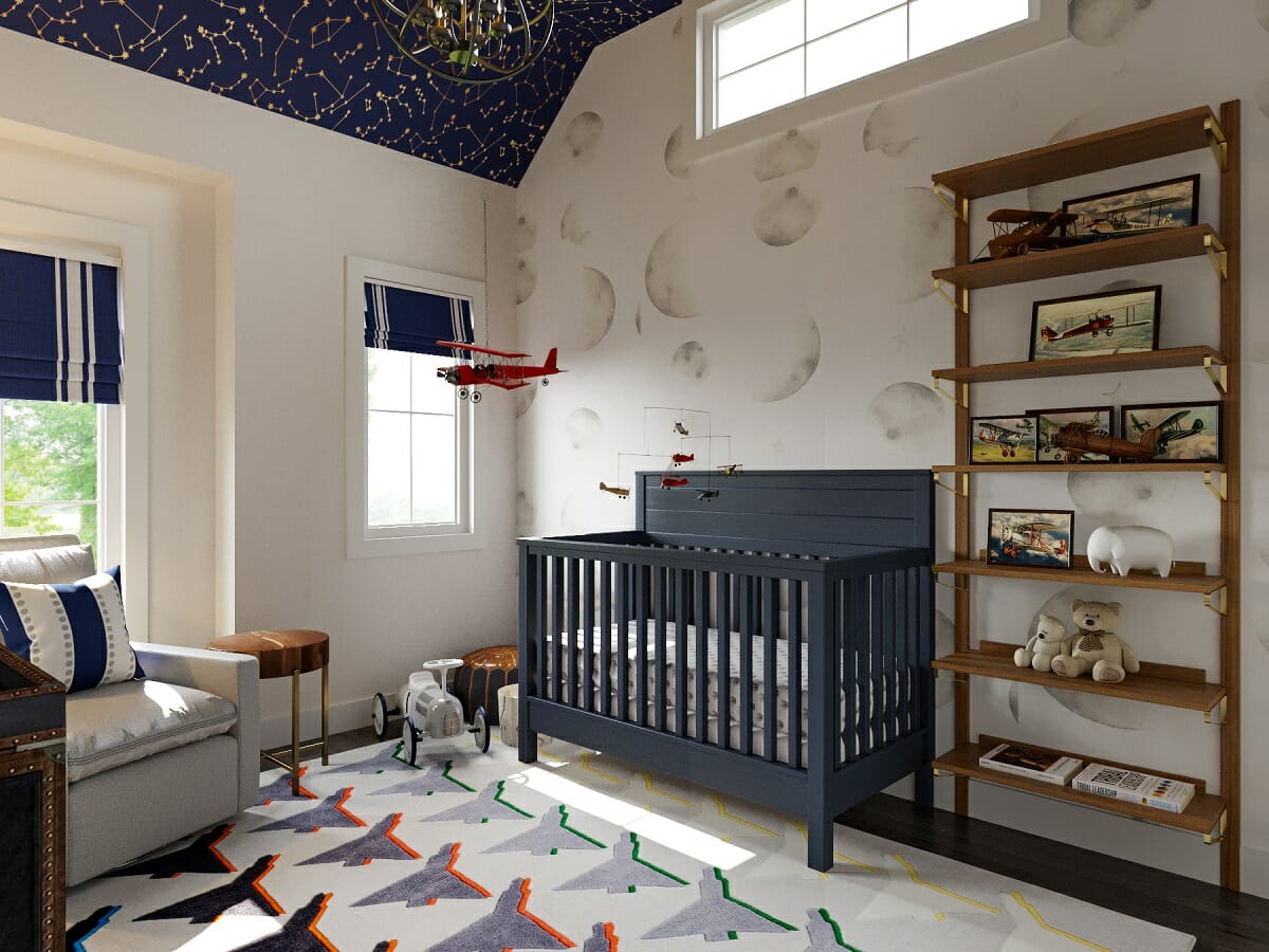 outer space travel themed nursery