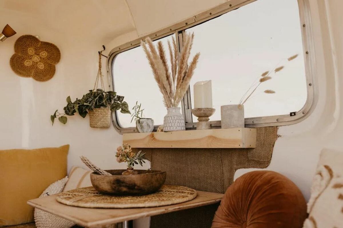 Boho camper trailer conversion details