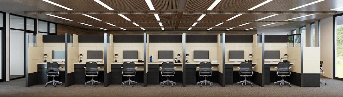 Contemporary call center design by Decorilla