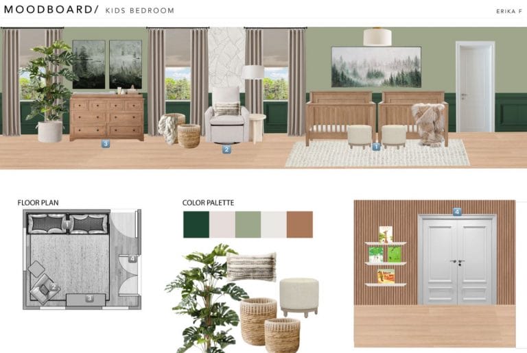 Before & After: Adorable Green Nursery Design for Twins
