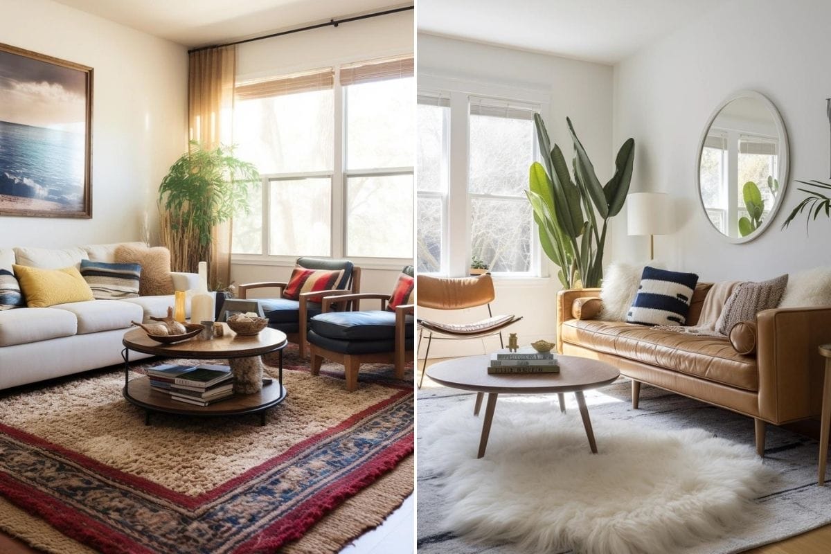 Layered living room rug ideas