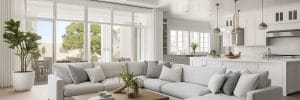 Luxury open concept living room and kitchen